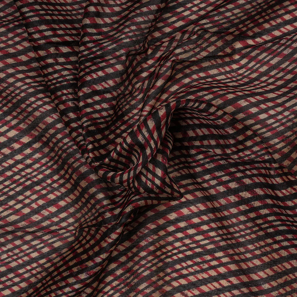 Tussar Munga Plain - Block Print