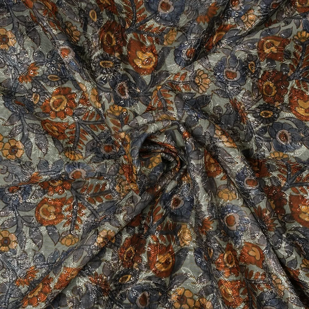 SILK CHANDERI EMBR. DIG. PRINT MRP