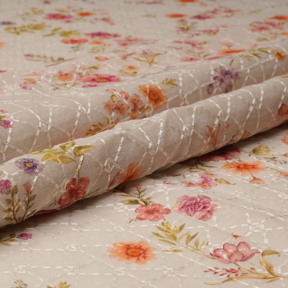 SILK CHANDERI EMBR. DIG. PRINT MRP