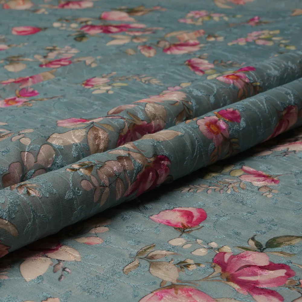 SILK CHANDERI EMBR. DIG. PRINT MRP
