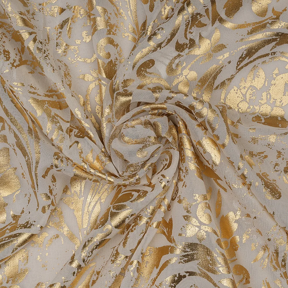 Georgette Plain 60 Grams - Foil Border Print