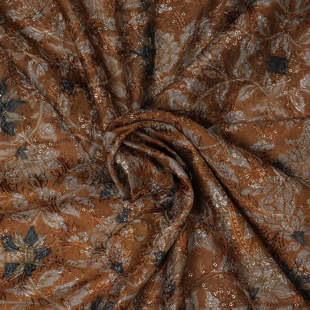 SILK CHANDERI EMBR. DIG. PRINT MRP