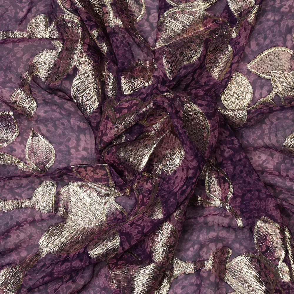 Georgette Lurex Jacquard - Hand Paint
