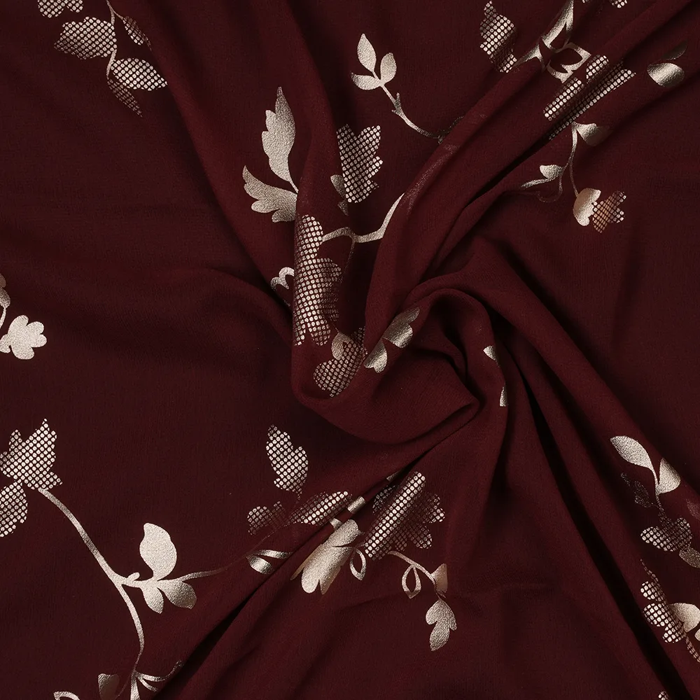 Georgette Plain 60 Grams - Foil Border Print