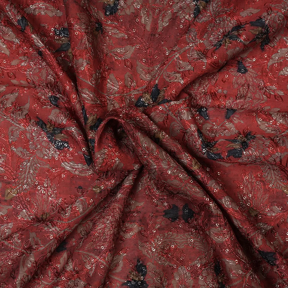 SILK CHANDERI EMBR. DIG. PRINT MRP